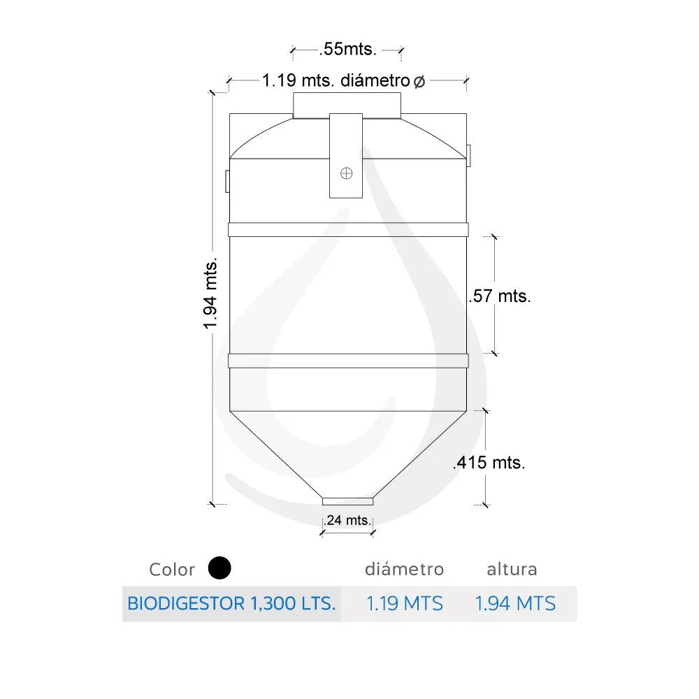 biodigestor 1300 litros